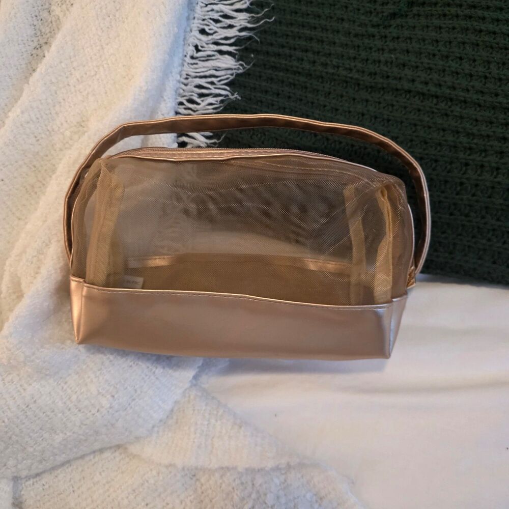 Large Gold Makeup Bag